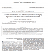脑动静脉畸形手术的现代分类及预后评估