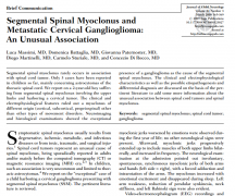 节段性脊髓肌阵挛与转移性颈神经节胶质瘤:一种不寻常的关联