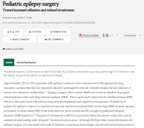 小儿癫痫手术：致力于提高利用率并减少入侵