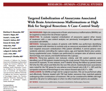 高危脑动静脉畸形动脉瘤的栓塞治疗：病例对照研究