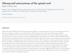 脊髓类胶质瘤星形细胞瘤（三个案例报告）