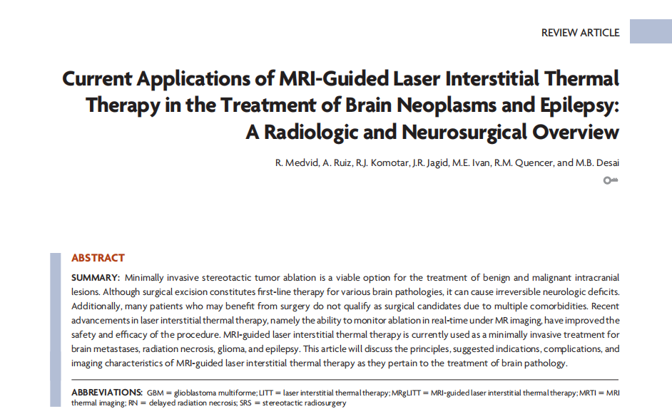 激光间质热疗LITT治疗脑瘤