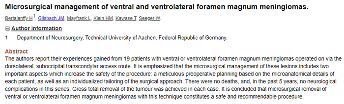 枕骨大孔脑膜瘤论文