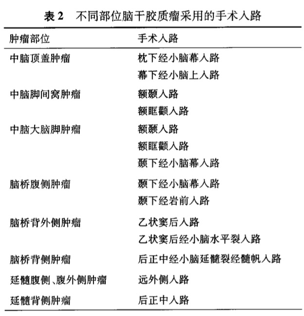 脑干胶质瘤手术入路