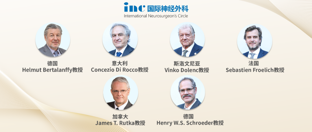 INC旗下世界神经外科顾问团的六位国际教授