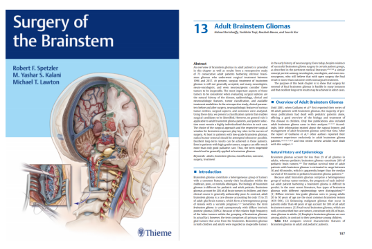 巴特朗菲教授撰写的《adult brainstem glioma成人脑干胶质瘤》