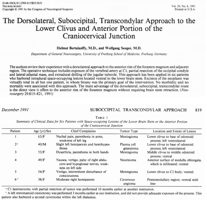 枕下-远外侧经髁入路（dorsolateral, suboccipital, transcondylar route）的主要优势在于，无需牵拉脑干即可直接暴露枕骨大孔前缘，为手术提供了清晰视野。