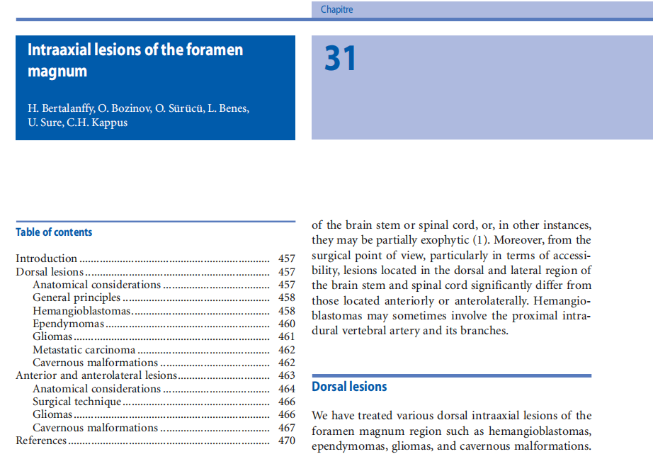 2011年——《Intraaxial lesions of the foramenmagnum》