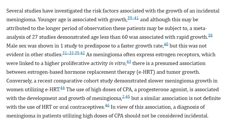 年轻=脑膜瘤长得快？小于60岁或显著影响
