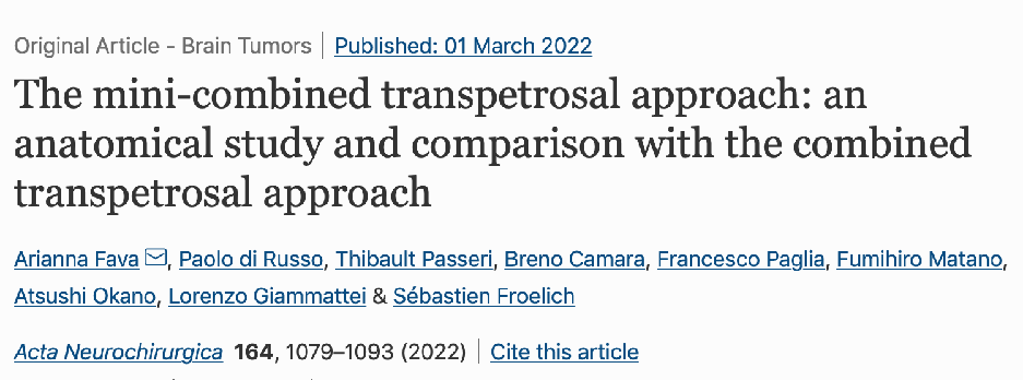 福教授团队改良联合经岩骨入路