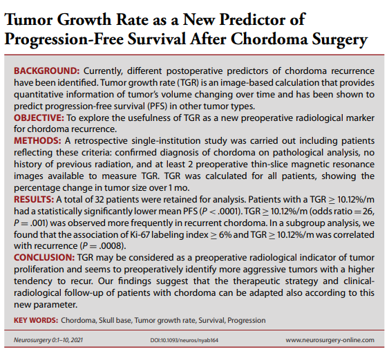 因此，建立有效的术前预测体系对实现个体化治疗至关重要，特别是在手术风险较高的颅底区域。
